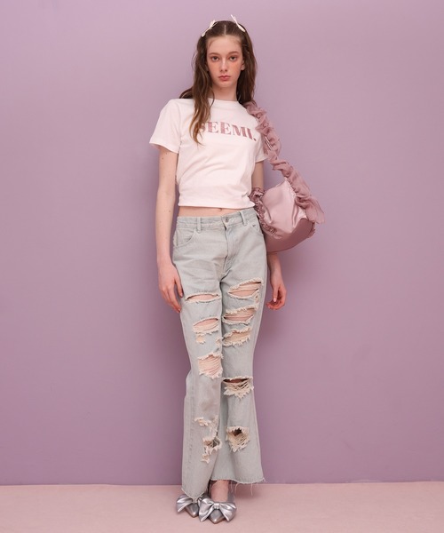 「Seemi. byNICECLAUP」 半袖Tシャツ FREE レッド レディース_画像6