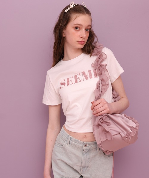 「Seemi. byNICECLAUP」 半袖Tシャツ FREE レッド レディース_画像7