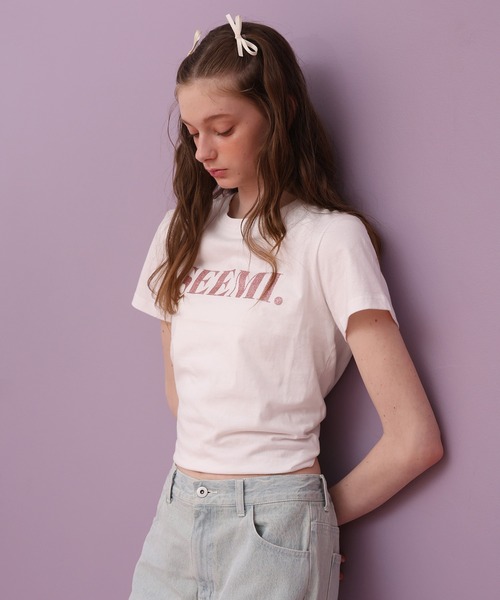 「Seemi. byNICECLAUP」 半袖Tシャツ FREE レッド レディース_画像8