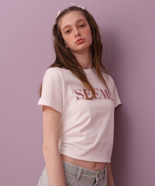 「Seemi. byNICECLAUP」 半袖Tシャツ FREE レッド レディース_画像9
