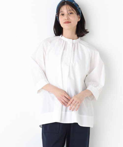 ブラウス シャツ 「ウォッシャブル」フレアーチュニックブラウス レディース | human woman | 14
