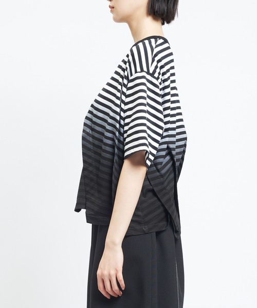 gomme（ゴム） tシャツ 半袖 グラデーションタックT レディース