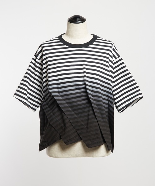 gomme（ゴム） tシャツ 半袖 グラデーションタックT レディース 