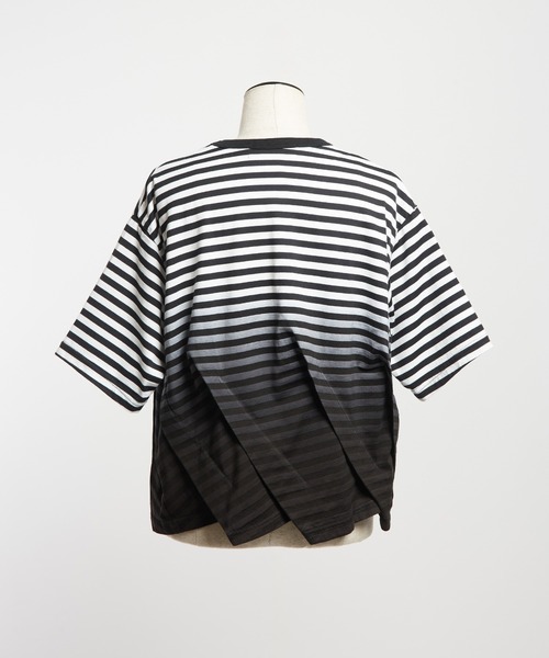gomme（ゴム） tシャツ 半袖 グラデーションタックT レディース