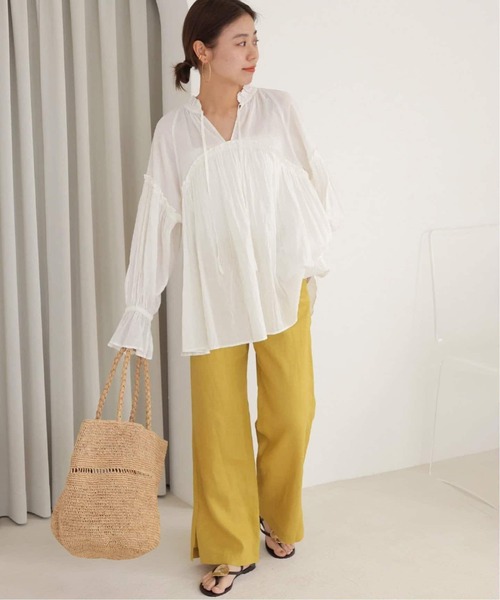 「JOURNAL STANDARD relume」 イージーパンツ 36 イエロー レディース_画像6