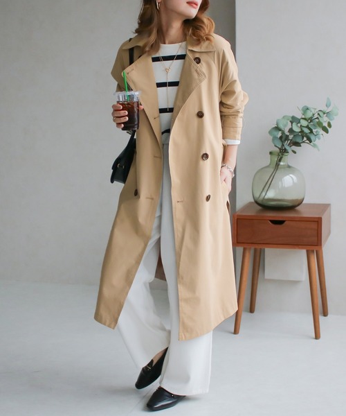 u*3様 【新品タグ付き】ESCADA 38 トレンチコート ライナー付き ベル NYLAUS（ナイラス） トレンチコート コート 「SG」ヴィンテージライク