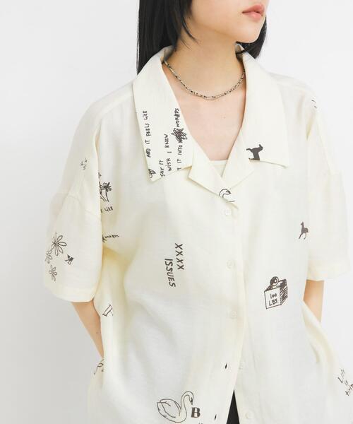ブラウス シャツ TATTOOオーバーシャツ レディースの画像