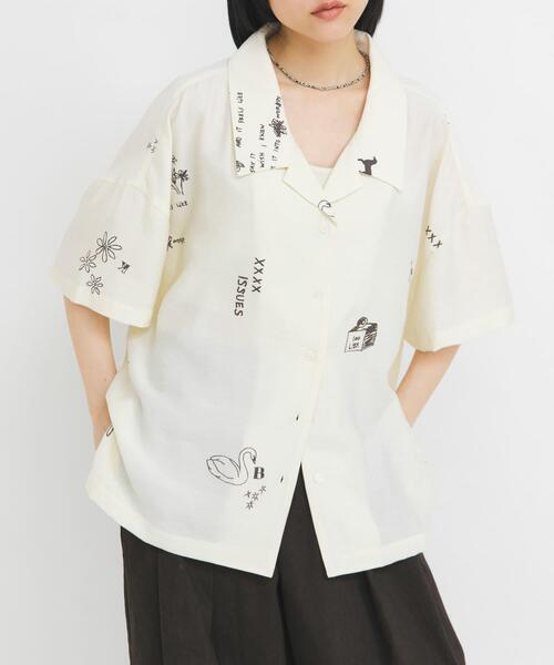 ブラウス シャツ TATTOOオーバーシャツ レディースの画像