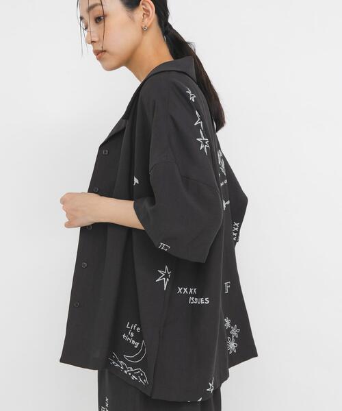 ブラウス シャツ TATTOOオーバーシャツ レディースの画像