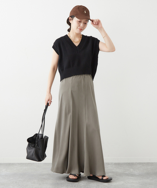 「ROBERTO COLLINA」 ニットベスト S ベージュ レディース_画像6