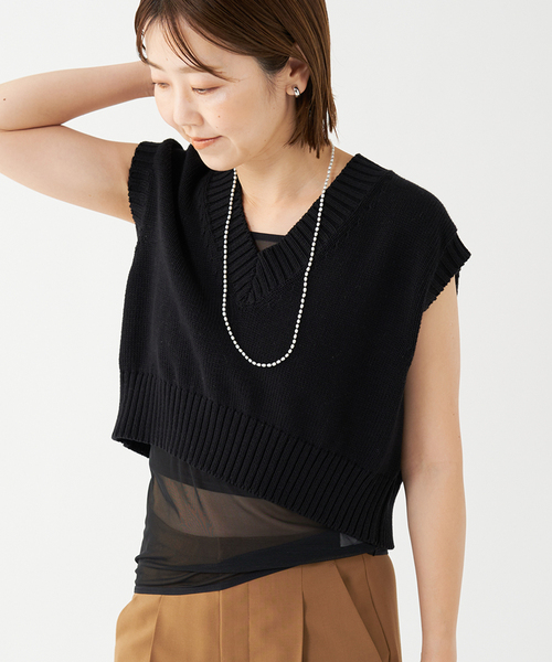 「ROBERTO COLLINA」 ニットベスト S ベージュ レディース_画像9