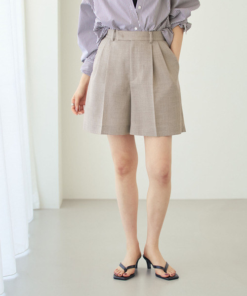 パンツ 「・セットアップ対応」ドンゴロスフレアショートパンツ レディース_3