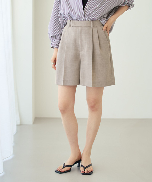 パンツ 「・セットアップ対応」ドンゴロスフレアショートパンツ レディース_5