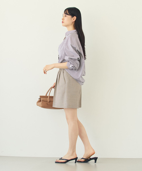 パンツ 「・セットアップ対応」ドンゴロスフレアショートパンツ レディース_12