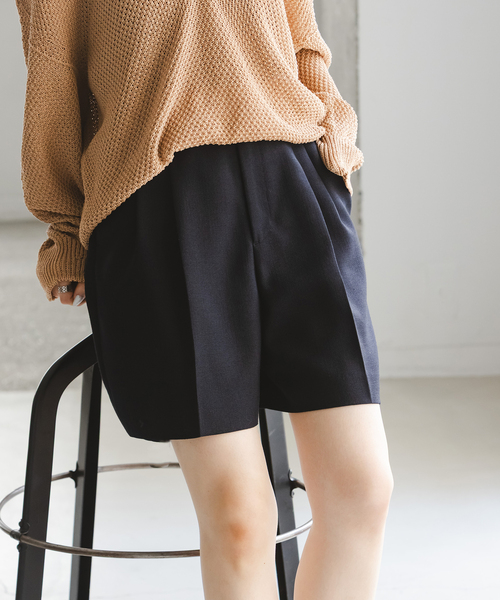 パンツ 「・セットアップ対応」ドンゴロスフレアショートパンツ レディース_14