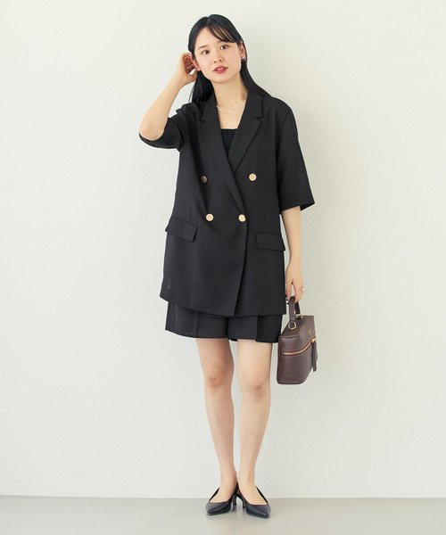 パンツ 「・セットアップ対応」ドンゴロスフレアショートパンツ レディース_22