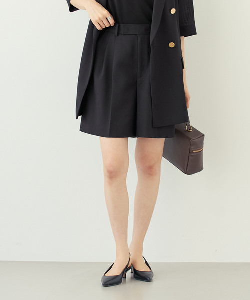 パンツ 「セットアップ対応」ドンゴロスフレアショートパンツ レディースの画像