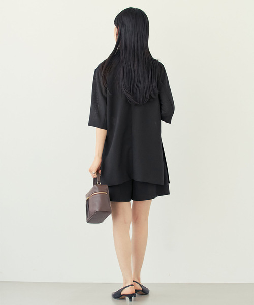 パンツ 「セットアップ対応」ドンゴロスフレアショートパンツ レディースの画像