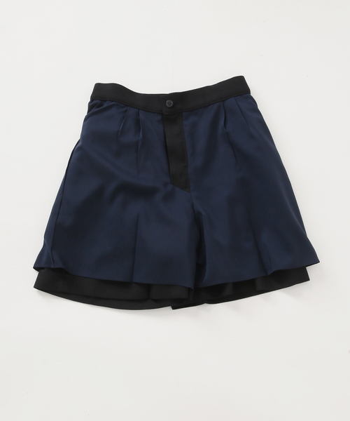 パンツ 「セットアップ対応」ドンゴロスフレアショートパンツ レディースの画像