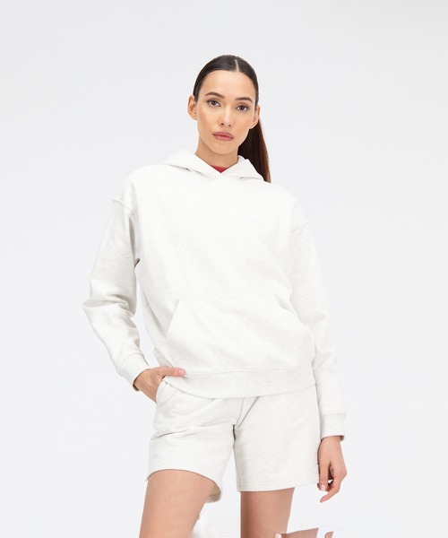 「New Balance」 プルオーバーパーカー LARGE アイボリー レディース_画像7