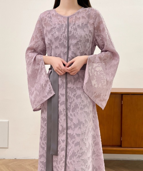 「ABITOKYO」 長袖ワンピース L パープル レディース_画像2