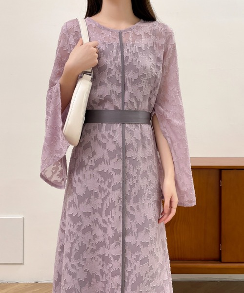 「ABITOKYO」 長袖ワンピース L パープル レディース_画像5