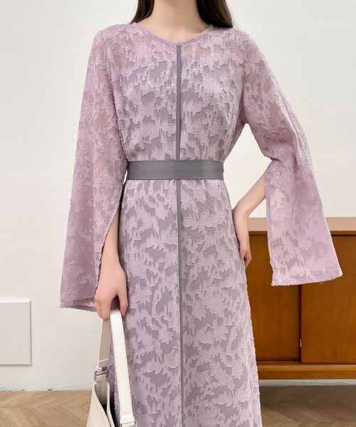「ABITOKYO」 長袖ワンピース L パープル レディース_画像8