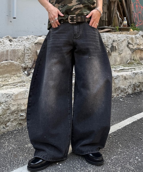 ADAMASTE ジーンズ Paint Wide Barrel Denim - ペイントワイドカーブ