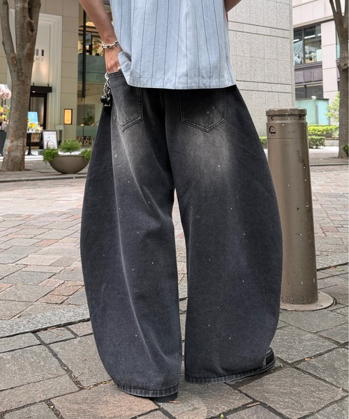 ADAMASTE ジーンズ Paint Wide Barrel Denim - ペイントワイドカーブ