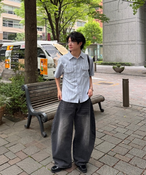 ADAMASTE ジーンズ Paint Wide Barrel Denim - ペイントワイドカーブ