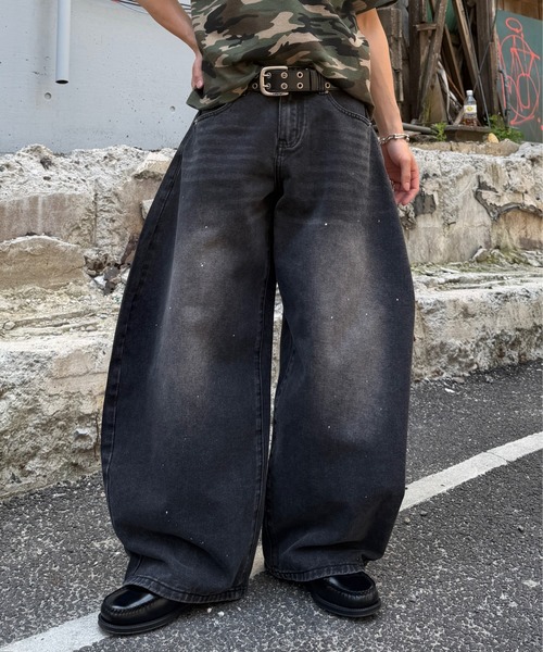 ADAMASTE ジーンズ Paint Wide Barrel Denim - ペイントワイドカーブ