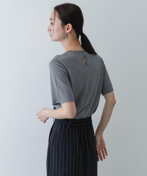 グレー クルーネック 半袖ニットセーターグレー　新品サイズS SENSE OF PLACE by URBAN RESEARCH ニット セーター 「洗濯可