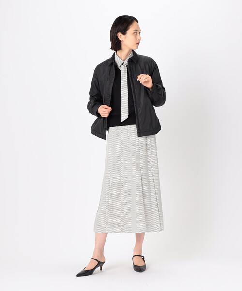 「COMME CA」 ニットベスト 9号 シルバー レディース_画像3