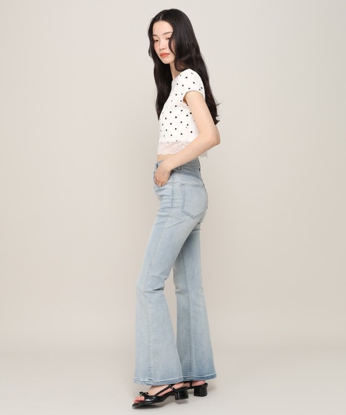 Who want it. グレー ブーツカットデニム Heather（ヘザー） ブーツカットデニムパンツ M グレー レディース