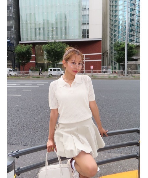 Her lip to Pointelle-Knit Polo Top レディース : ZOZOTOWN Yahoo!店