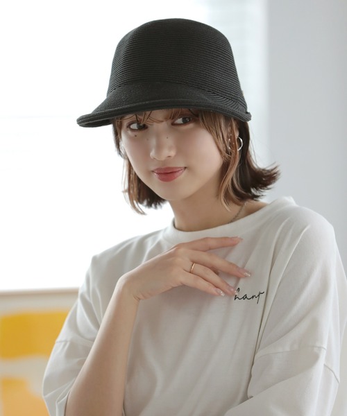「Little&More」 ストローハット FREE ブラック レディース_画像5