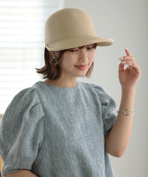 「Little&More」 ストローハット FREE ブラック レディース_画像8