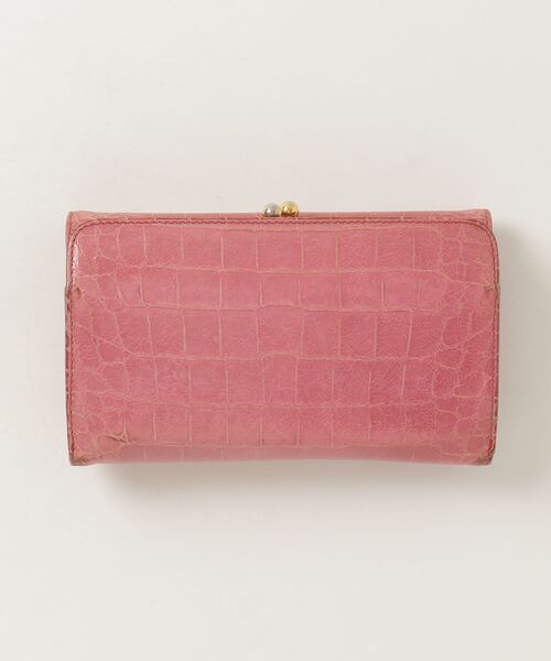 miu miu 二つ折り財布 がま口 クロコ型押し ピンク miu miu（ミュウミュウ） クロコ型押し がま口 財布 - ピンク