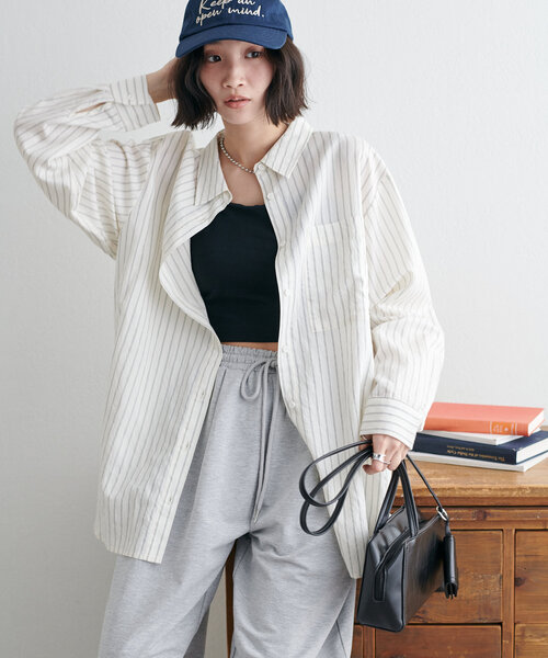 「DISCOAT」 長袖シャツ MEDIUM グレー レディース_画像2