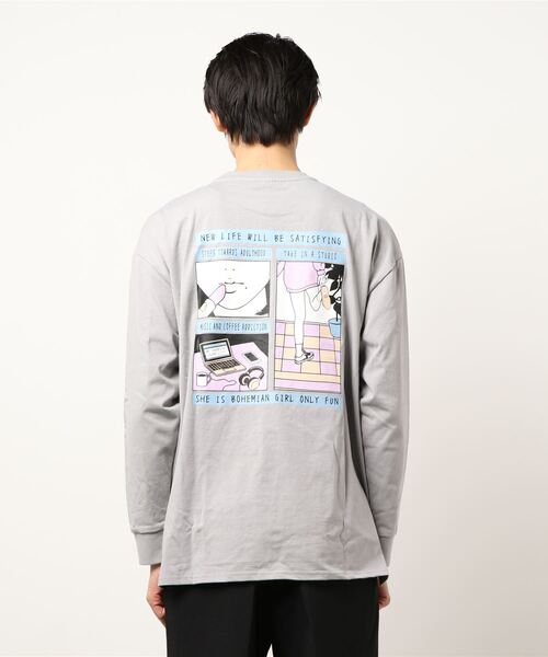 tシャツ ビッグシルエットバックプリントクルーネック長袖Tシャツ(IR) メンズ レディース | おしゃれスタ | 14