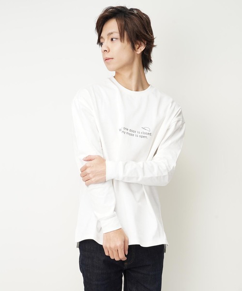 tシャツ ビッグシルエットバックプリントクルーネック長袖Tシャツ(IR) メンズ レディース | おしゃれスタ | 04