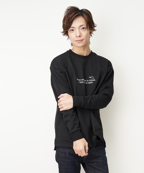 tシャツ ビッグシルエットバックプリントクルーネック長袖Tシャツ(IR) メンズ レディース | おしゃれスタ | 07