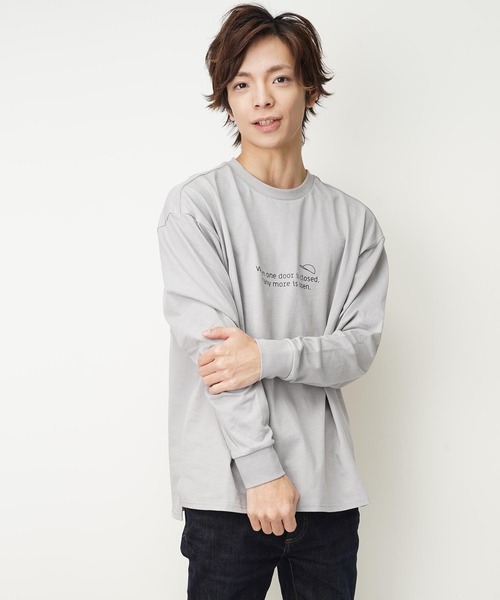 tシャツ ビッグシルエットバックプリントクルーネック長袖Tシャツ(IR) メンズ レディース | おしゃれスタ | 10