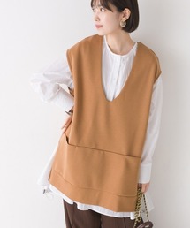 OMNES（ファッション） ベスト ジレ ダンボールニットVネック