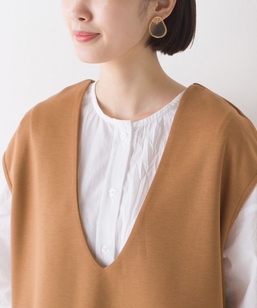 OMNES（ファッション） ベスト ジレ ダンボールニットVネック