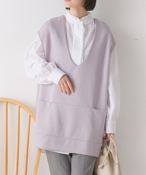 OMNES（ファッション） ベスト ジレ ダンボールニットVネック