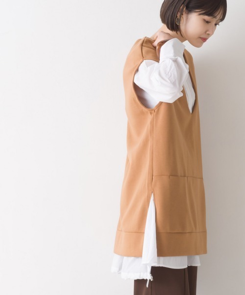 OMNES（ファッション） ベスト ジレ ダンボールニットVネック
