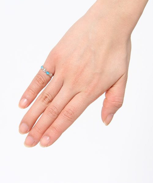 con affetto 指輪 リング シルバー925ターコイズリング レディース