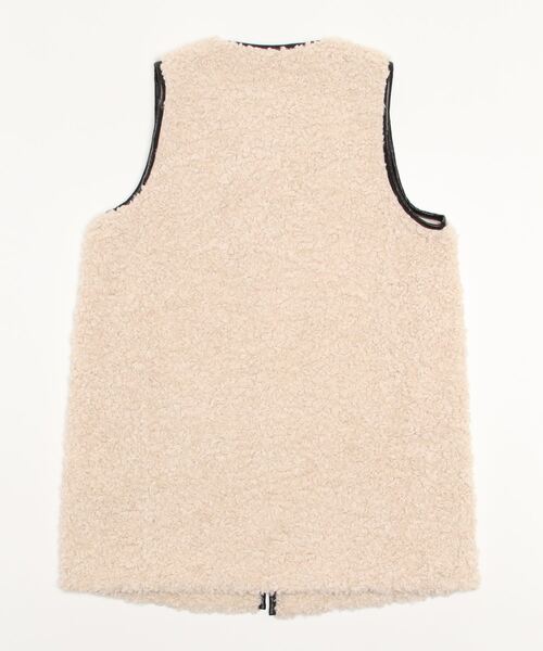 three dots（スリー ドッツ） ベスト ジレ プードルボア ロングベスト