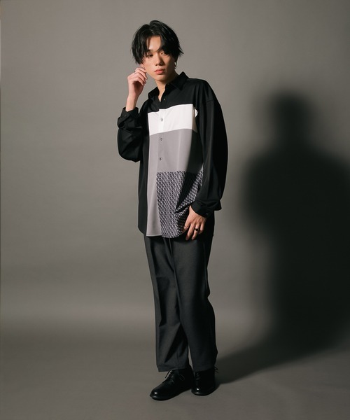 UNIT（NIXON） シャツ 「UNIIT/ユニット」ポリストレッチ 切り替え 